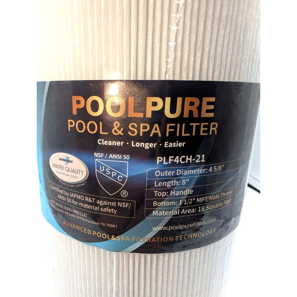 POOLPURE Pool & Spa Filter PLF4CH-21 Filtration NEW 4 5/8" x 8"
